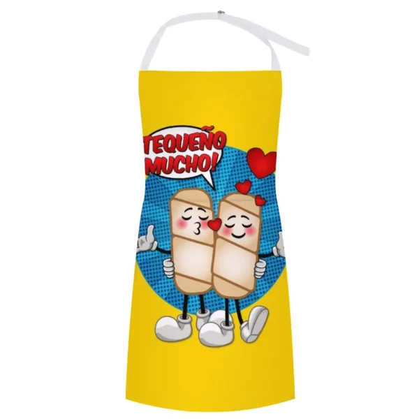 Teque?o Mucho - Love - Venezuelan Fast food - Comic style Apron Household Items Chef Accessories Cleaning Products For Home