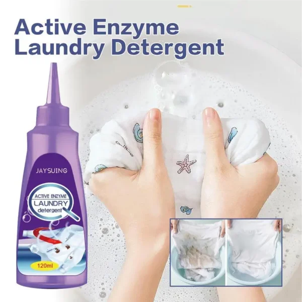 Active Enzyme Cleaner 120ml Clothes Oil Stain Remover Oil Stain Laundry Detergent Active Enzyme Clothing Stain Removal Agent Laz - Image 4