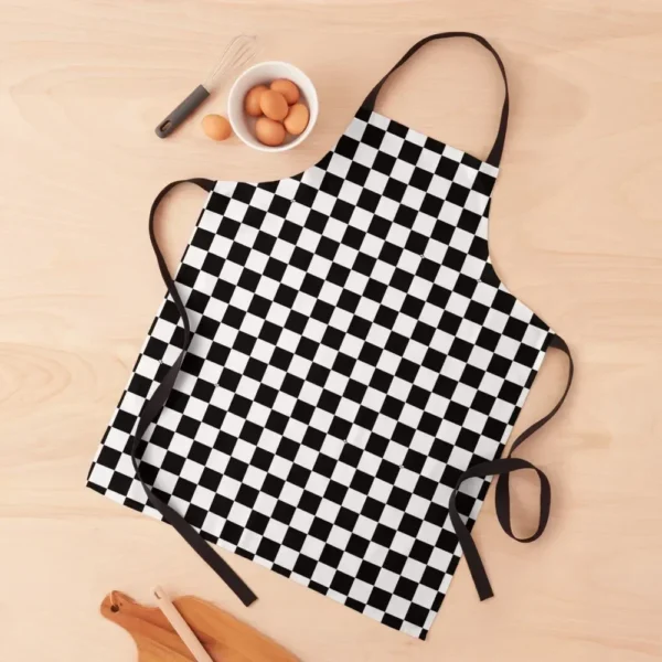 Black and White Checkered Chef Pattern Apron Men'ss Kitchen Things For Women Kitchen Cleaning Products For Home Apron