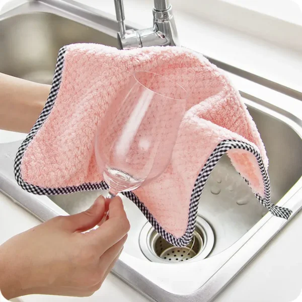 Kitchen Daily Dish Towel Dishcloth Rag Utensils for Kitchen Cleaning Products for Home Absorbent Scouring Pad - Image 6