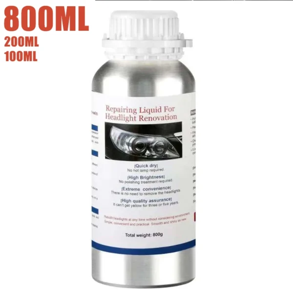 Car Headlight Polishing Liquid Polymer Car Headlamp Renovation Restoration Cleaning Agent 800G/200ml/100ml Auto Repair Products