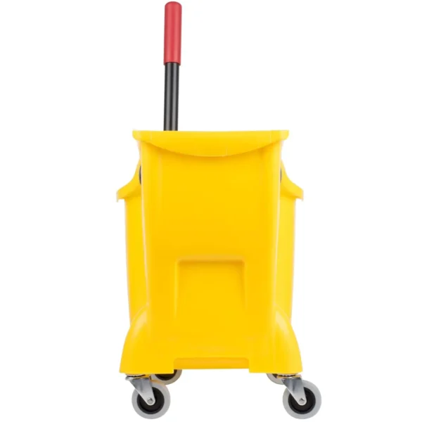 Rubbermaid Commercial Products 31 QT Tandem Mop Bucket and Wringer Combo on Wheels, Yellow, for Floor Cleaning/Wet Mopping - Image 3