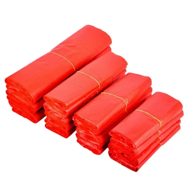 50pcs Red Plastic Bag Supermarket Grocery Gift Shopping Bag Thicken with Handle Vest Bag Kitchen Storage Clean Garbage Bag - Image 2