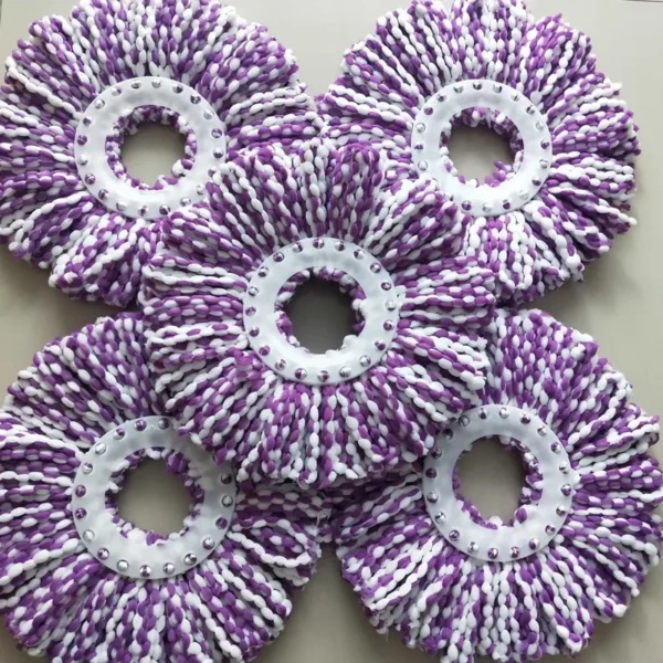 5pcs Round Replacement Mop Head Cloth Cleaning Products Towel Home Accessories Useful for Kitchen Bathroom Floor Spray Purple - Image 3