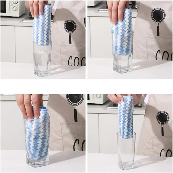 Kitchen Anti-Grease Wiping Rags Microfiber Wipe Household Cleaning Products Multifunctional Cleaning Tools Gadgets10/5/3Pcs - Image 5