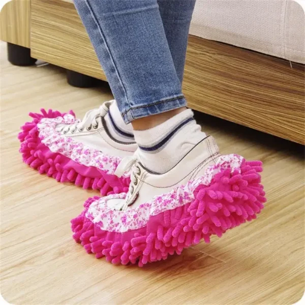 2pcs Dust Cleaner Grazing Slippers House Bathroom Floor Cleaning Mop Cleaner Slipper Lazy Shoes Cover Microfiber Duster Cloth - Image 2