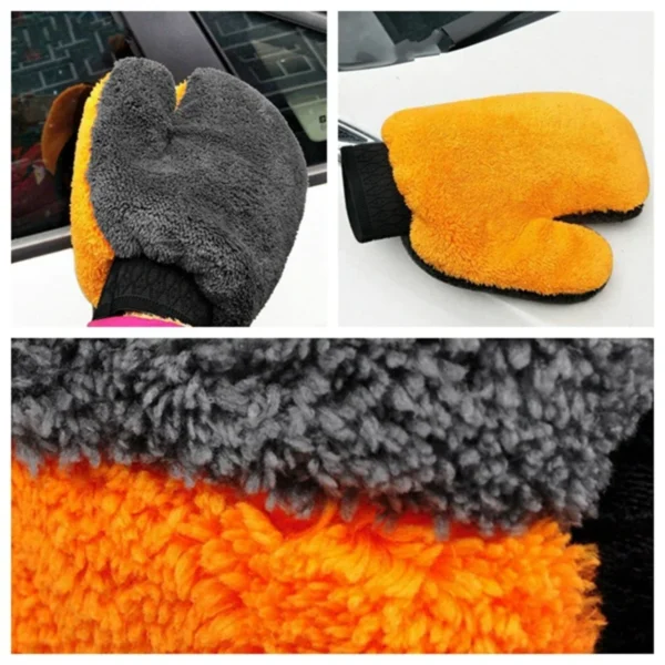 Car Wiping Gloves Double Sided Thickened Coral Velvet Household Cleaning Products Soft Durable Effective Water Absorption - Image 2