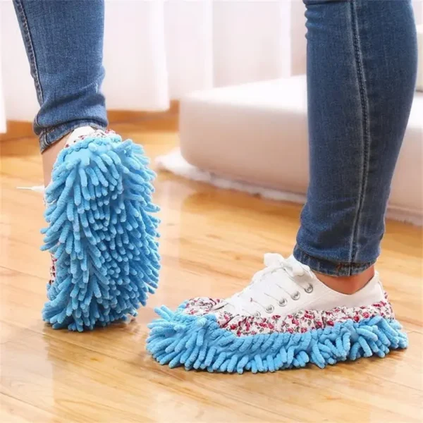 2pcs Dust Cleaner Grazing Slippers House Bathroom Floor Cleaning Mop Cleaner Slipper Lazy Shoes Cover Microfiber Duster Cloth