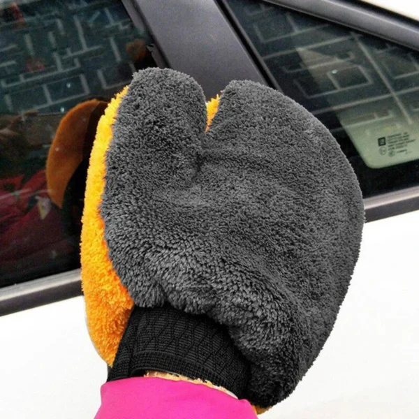 Car Wiping Gloves Double Sided Thickened Coral Velvet Household Cleaning Products Soft Durable Effective Water Absorption