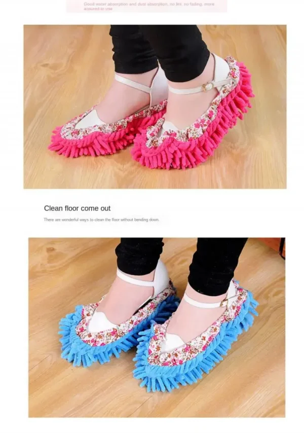 2pcs Dust Cleaner Grazing Slippers House Bathroom Floor Cleaning Mop Cleaner Slipper Lazy Shoes Cover Microfiber Duster Cloth - Image 3