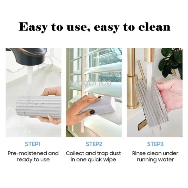 Car Damp Clean Duster Sponges Reusable Eraser Brush Blinds Kitchen Window Sponge Duster Cleaning Tools Auto Accessories - Image 6